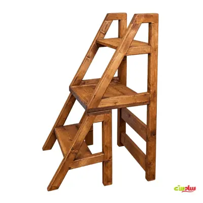 صندلی نردبان شو چوبی